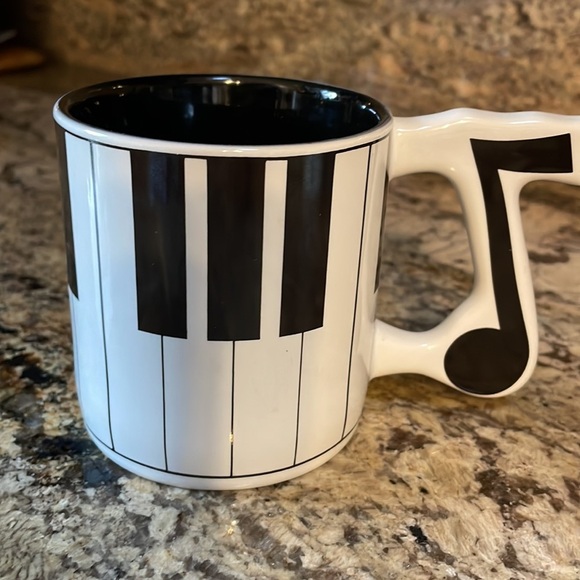 Russ Berrie & Co PIANO coffee MUG with musical note handle ceramic 12oz VINTAGE - Picture 5 of 8